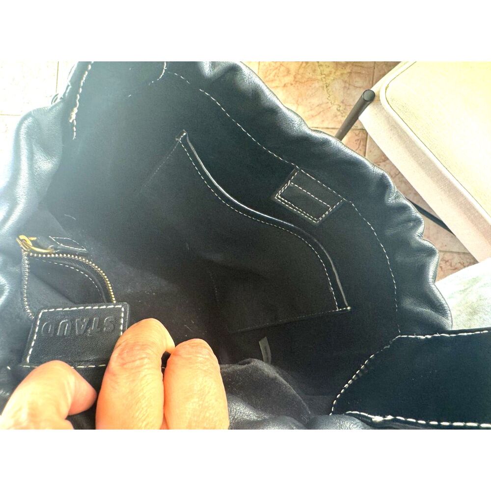 Staud Cinch Leather Drawstring Bag - Picture 4 of 6